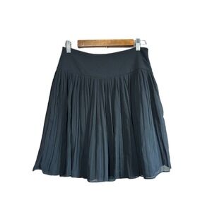 Ann Taylor Loft Pleated Skirt Women 2 Black Excellent Chiffon Mini A-Line